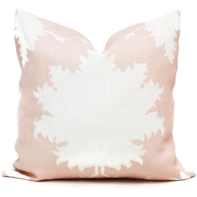 Blush Pink Linen Pillow Cover 18x18 Schumacher Garden Of Persia Medallion Design Rmt - image 1