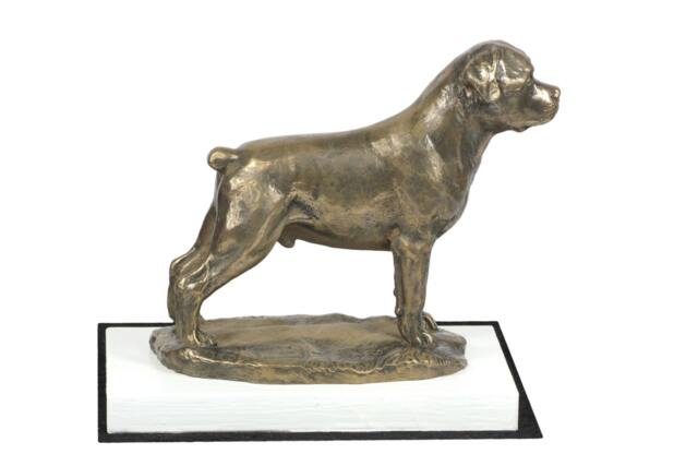 Rottweiler, Dog On White Wooden Base Statue, Limited Edition, Artdog - image 1