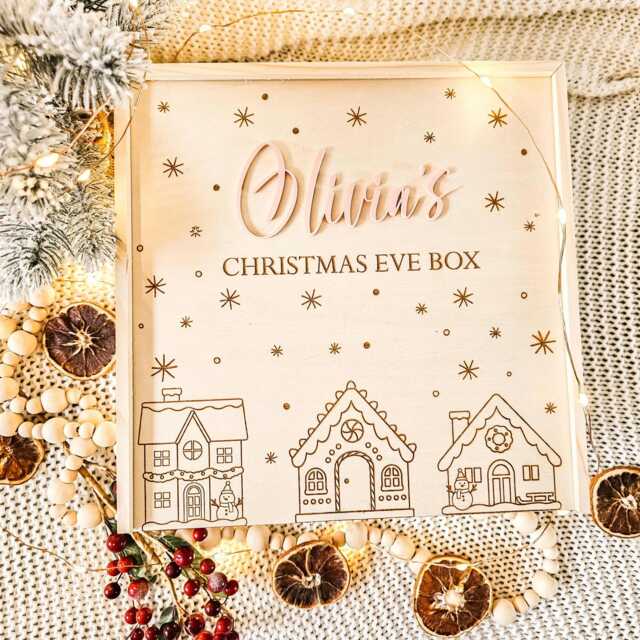 Personalized Wooden Christmas Eve Box, Family Xmas Eve, Reusable Box - image 1