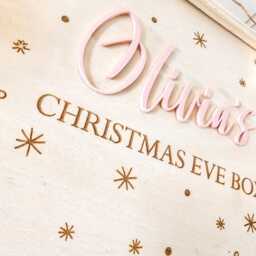 Personalized Wooden Christmas Eve Box, Family Xmas Eve, Reusable Box - thumbnail 2