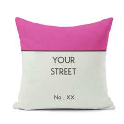 Property Board Style Personalised Cushion Custom Door Number Street Name & Background Colour Fun Home Decor Gift For Housewarming - thumbnail 3