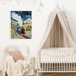 Train Print, Wall Art, Steam Poster, Boys Room Kids Decor, Playroom Decor - thumbnail 3