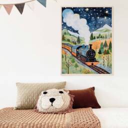 Train Print, Wall Art, Steam Poster, Boys Room Kids Decor, Playroom Decor - thumbnail 2