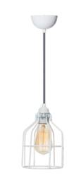 No.15 Industrial Pendant in White - Cage Lamp - thumbnail 1