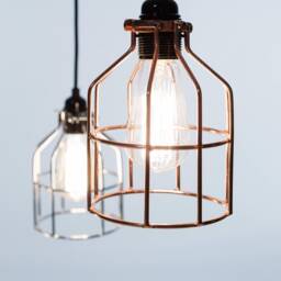 No.15 Industrial Pendant in White - Cage Lamp - thumbnail 4