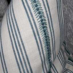 striped Embroidered Cushion Cover Heritage Grey Diderot John Lewis Fabric Cotton Square Double Sided - thumbnail 4