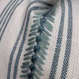 striped Embroidered Cushion Cover Heritage Grey Diderot John Lewis Fabric Cotton Square Double Sided - thumbnail 2
