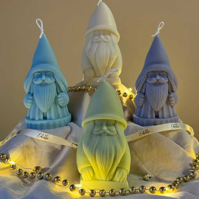 Hand Poured Santa Candle Christmas Soy Wax Festive Decor - image 1