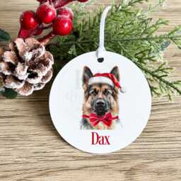 Personalised Dog Bauble, Custom Christmas Ornament, Pet Owner Gift, Lover Decoration - thumbnail 3