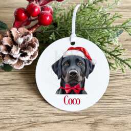 Personalised Dog Bauble, Custom Christmas Ornament, Pet Owner Gift, Lover Decoration - thumbnail 1