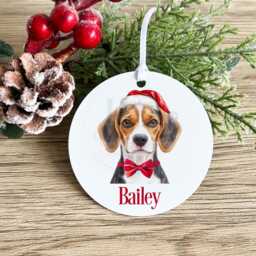 Personalised Dog Bauble, Custom Christmas Ornament, Pet Owner Gift, Lover Decoration - thumbnail 2