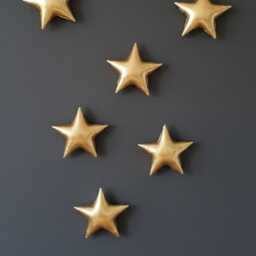 7 Gold Star Wall Hanging, Nursery Decor, Baby Shower, Sky Nursery Wall Decor, Fabric Gold Stars, Stimulating Stars - thumbnail 4
