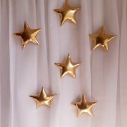 7 Gold Star Wall Hanging, Nursery Decor, Baby Shower, Sky Nursery Wall Decor, Fabric Gold Stars, Stimulating Stars