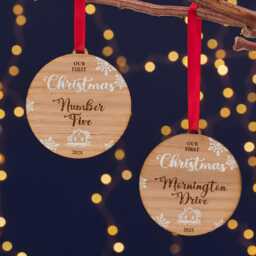 First Christmas New Home Wooden Tree Decoration- Couples First New House Tree Decoration - thumbnail 3