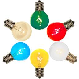 25Ft Outdoor String Lights G40 Multi-Color Light Bulbs With Green Patio Cord Included - thumbnail 1