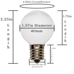 25Ft Outdoor String Lights G40 Multi-Color Light Bulbs With Green Patio Cord Included - thumbnail 3