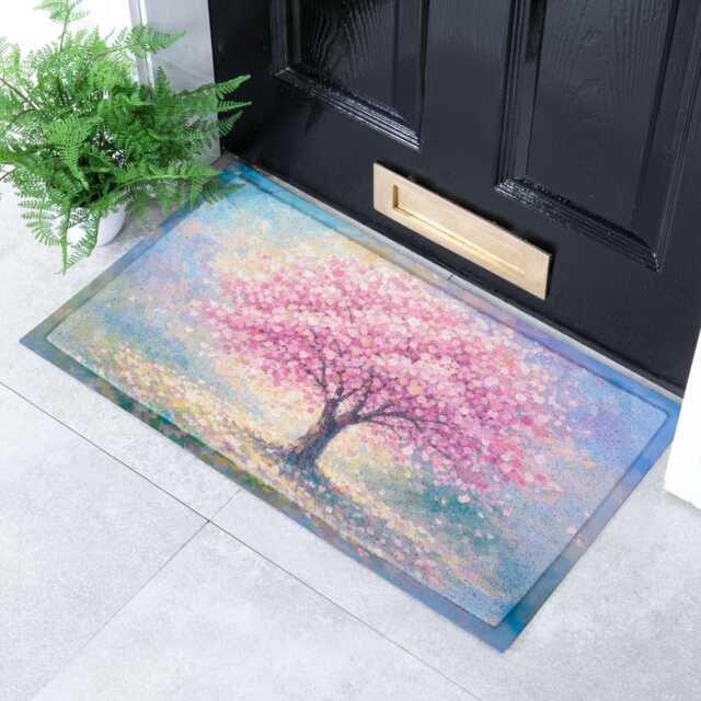 Blossom Tree Doormat Recycled PVC, Anti-Slip Indoor Outdoor Mat - image 1