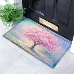 Blossom Tree Doormat Recycled PVC, Anti-Slip Indoor Outdoor Mat