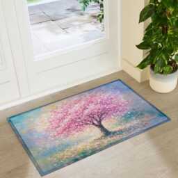 Blossom Tree Doormat Recycled PVC, Anti-Slip Indoor Outdoor Mat - thumbnail 3