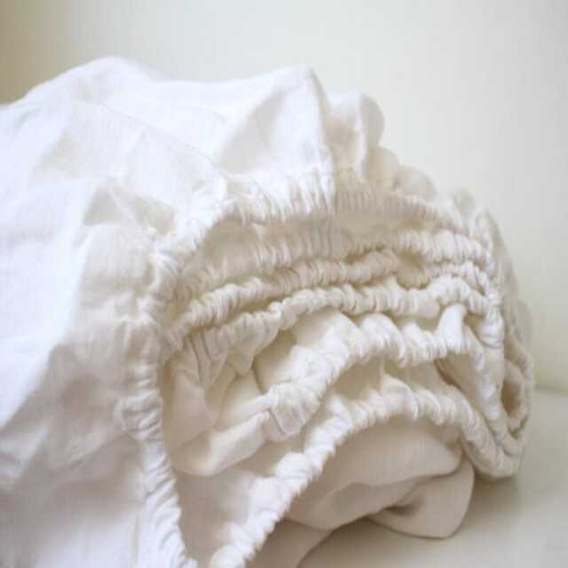 White Linen Fitted Crib Sheet Country Cottage Baby Bedding - Us Size - image 1