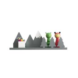 Mountain Shelf, Floating Wall Shelf in Metal, Magnetic Snow For Hang Pics & Drawings, Kids Room, Nursery Shelves, Ledge, Christmas Gift - thumbnail 1
