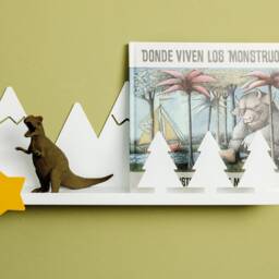 Mountain Shelf, Floating Wall Shelf in Metal, Magnetic Snow For Hang Pics & Drawings, Kids Room, Nursery Shelves, Ledge, Christmas Gift - thumbnail 2