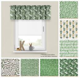 Pine Window Valance - Premier Prints Green Treatments - Modern Topper - Straight Or Wavy Style - Choose Your Size