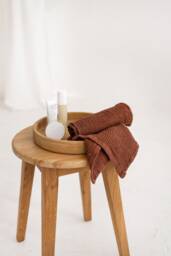 Linen Face Cloth Set Of 2, Waffle Towel, Compact Foldable Bath Small Guest Towel