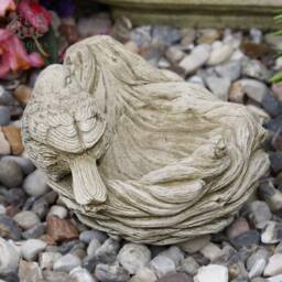 Robin On Nest Stone Bird Feeder - Bath Outdoor Garden Ornament Robins Appear When Loved Ones Near Gift - thumbnail 3