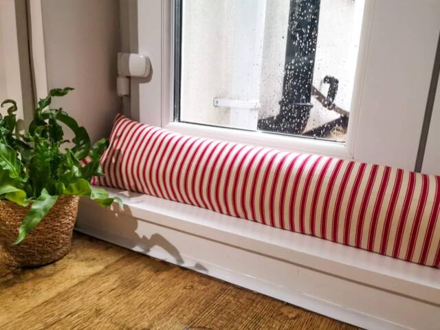 Weighted Draught Excluder Custom Length Cotton Striped Draft Stopper - image 1