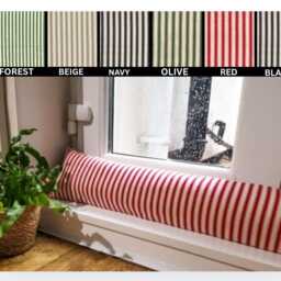 Weighted Draught Excluder Custom Length Cotton Striped Draft Stopper - thumbnail 2
