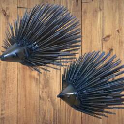 Handcrafted Metal Hedgehogs Outdoor Garden Sculptures. Decoration - 2-4 - thumbnail 1