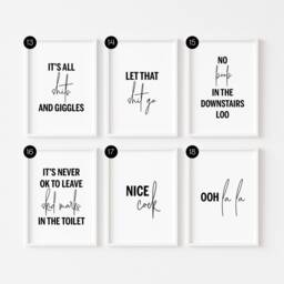 Bathroom Print - Prints Minimalist Wall Art Decor Funny Poster En-Suite Hanging Hello Sweet Cheeks - thumbnail 3