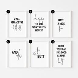 Bathroom Print - Prints Minimalist Wall Art Decor Funny Poster En-Suite Hanging Hello Sweet Cheeks - thumbnail 2