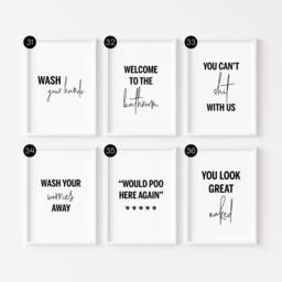 Bathroom Print - Prints Minimalist Wall Art Decor Funny Poster En-Suite Hanging Hello Sweet Cheeks - thumbnail 4