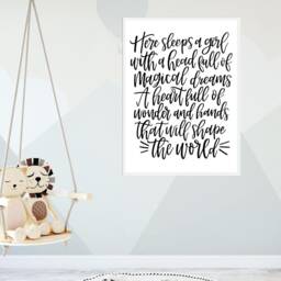 Here Sleeps A Girl Nursery Wall Decor, Digital Quotes & Sayings, Modern Prints, Printable Art - thumbnail 3