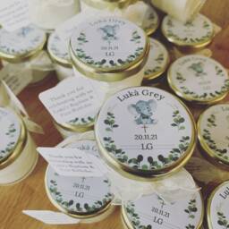 Personalised Christening Mini Soy Candles Baptism Favours, Naming Day Candle Gifts - Set Of 15 - thumbnail 2