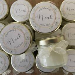 Personalised Christening Mini Soy Candles Baptism Favours, Naming Day Candle Gifts - Set Of 15 - thumbnail 3
