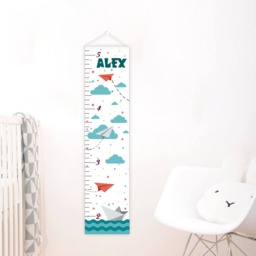 Nautical Kids Height Ruler Canvas Growth Chart Nursery Ruler Custom Growth Chart Nursery Decor Sea - thumbnail 3