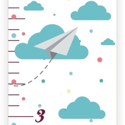 Nautical Kids Height Ruler Canvas Growth Chart Nursery Ruler Custom Growth Chart Nursery Decor Sea - thumbnail 2