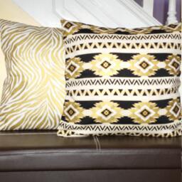 Pillow Covers Golden Lux Zebra, Metallic Gold Aztec Medallion, Floral Medallion D??cor Covers - thumbnail 2