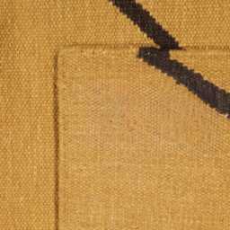 Handmade Mustard Wool Rug Modern Geometric Flatweave Kilim - thumbnail 3