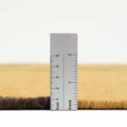 Handmade Mustard Wool Rug Modern Geometric Flatweave Kilim - thumbnail 4