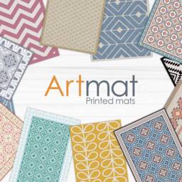 Beige Vinyl Floor Mat With Geometric Pattern. Area Rug An Eclectic Ethnic Design. Kitchen Mat, Printed PVC - Art Mat - thumbnail 4