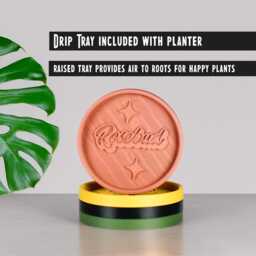 Mid-Century Ribbed Plant Pot With Drainage & Saucer in Multiple Colors, 3D Printed Planter Unique Modern Design, Hosting Gift, Wave - thumbnail 4