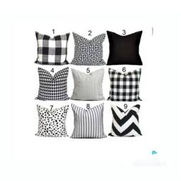 Black Pillow Cover Sale, Throw Covers For 20x20, 18x18, 16x16 Inserts, All Sizes Incl Euro Shams & Lumbars - thumbnail 1