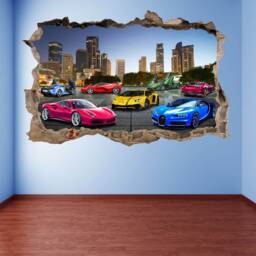 Supercar Wall Sticker For Kids Bedroom - Sports Cars Decal Mural Boys Room Art Decor - Dt24 - thumbnail 3