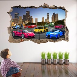 Supercar Wall Sticker For Kids Bedroom - Sports Cars Decal Mural Boys Room Art Decor - Dt24 - thumbnail 2