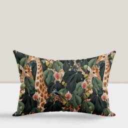 Tropical Jungle Cushion Covers, Botanical, Giraffe, Cactus & Leaf Print Decorative Pillow Cases, Modern Nature Throw Covers - thumbnail 3
