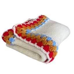 Rainbow Granny Square Crochet Baby Blanket, Handmade Nursery Throw, Cozy Shower Gift, Soft Newborn Blanket - thumbnail 4